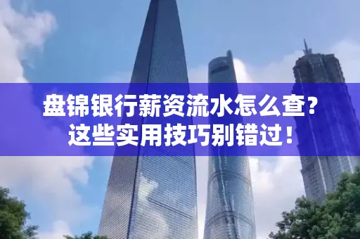 盘锦银行薪资流水怎么查?这些实用技巧别错过!